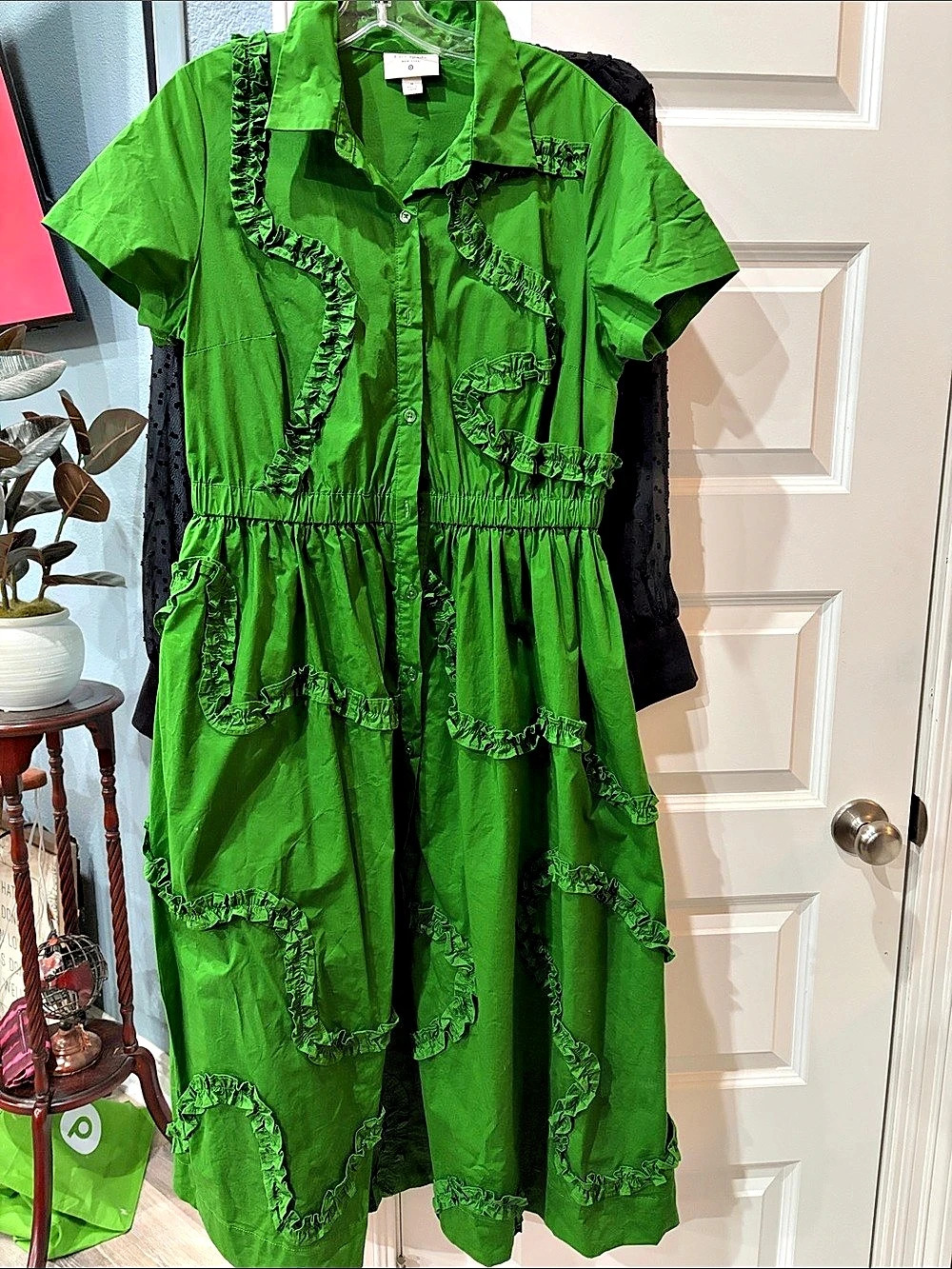 Kate Spade Target Ruffle Midi Dress in Green Size medium Like New